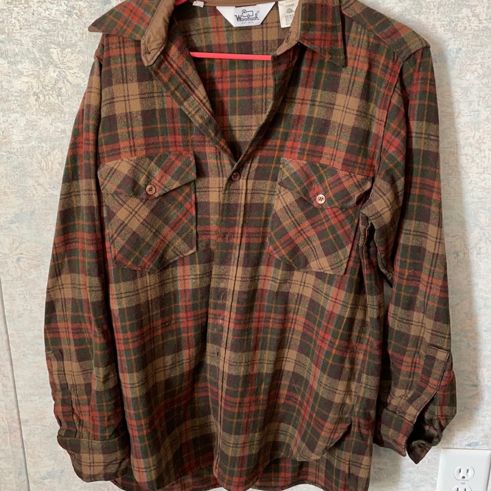 VINTAGE Woolrich PLAID shirt button up fisherman core